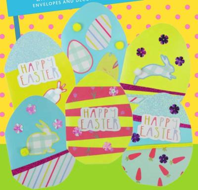 China Customized Handmade Diy Easter Egg Cards Invitations Template Handmade Greeting Card Set Easter Cards for sale