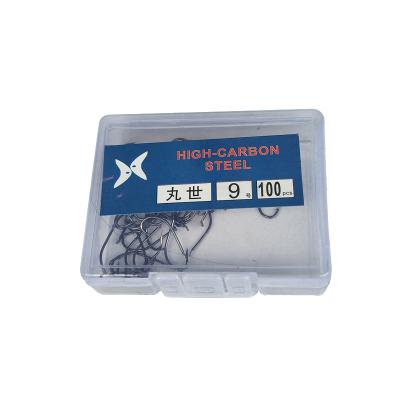 China Carbon Steel Multiple Grades High Carbon Steel Fish Hook Fish Hooks Size 3 14 , 100 Pcs With Plastic Box for sale