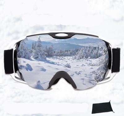 China UV400 Protection Ski Goggles Snowboard Goggles Silver Windproof Anti-fog Outdoor Recycling Lens 100% Detachable Double Layer Ski Motorcycle for sale