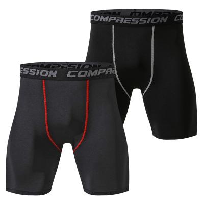 China Breathable Sports Wear Mens Gym Fitness Clothing Workout Pants Men Base Layer Compression Shorts Black for sale