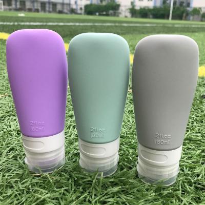 China Personal Care Leakproof Silicone Toiletriy Bottle Refillable Diffuser Bottle Travel Squeezable Tube Sets Cosmetic Bottle Airline Approved 60ml for sale