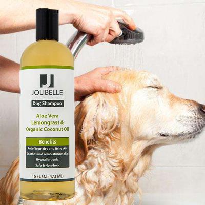 China Small Animals Hot Sell Dog Organic Shampoo Hypoallergenic Aloe Lemongrass Soothing Pet Wash Normal Dry Irritating Shampoo for sale