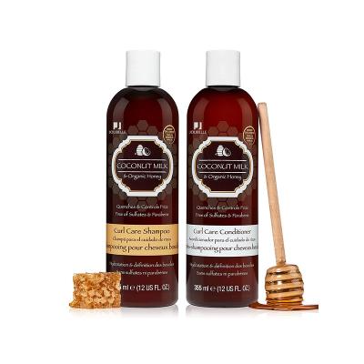 China Low Price Color-Protecting Coconut Milk Honey Curl Care Nourishing Hair Shampoo Set Conditioner for sale