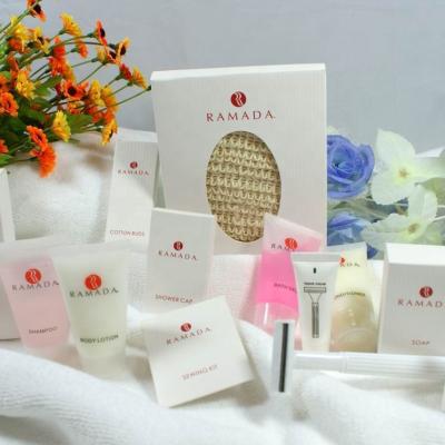 China Traveling set/home hotel spa manufacturing cardboard box amenity hotel amenities/low cost hotel amenity set for sale