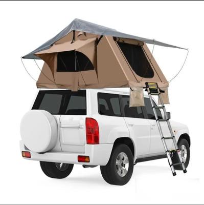 China Outdoor Offroad Camping Space Suv Shell Roof Top Camouflage/Field Game Hot Sale Soft Canvas Car Roof Top Tent Camper Car Large for sale