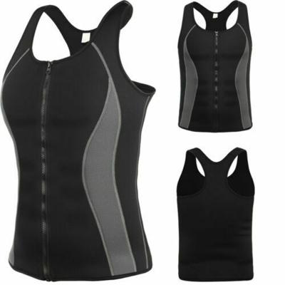 China Exercise Sweat Vest Waist Trainer Vest Neoprene Shapewear Slimming Fitness Sauna Zipper Vest for sale