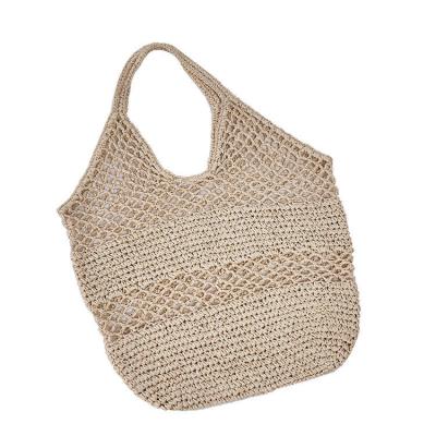 China Other Paper Rope Woven Bag Women Straw Beach Bag New Hollow One Shoulder Straw Bag for sale