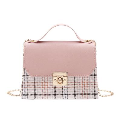 China Serpentine Checked Lock Portable Chain Small Square Bag Shoulder Bag Women Small Shoulder Bag Handbags With Lock for sale