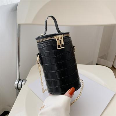 China Mesenger Bag Western Style Small Bag For Women 2021 Summer Fashion Solid Color Small Cylinder Individual Shoulder Cross Bag Chain - Body Bag for sale