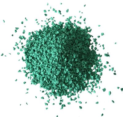 Chine Granules de miettes de caoutchouc de couleur verte résistant aux UV pour le jogging à vendre