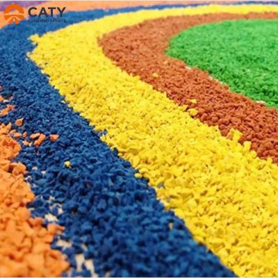 China Granulos de caucho EPDM de color ROHS para patios de recreo/pista de atletismo/jogging en venta