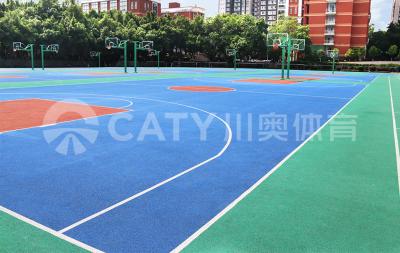 Chine Plancher en caoutchouc de sport préfabriqué Cour de basket-ball Pratique étanche à vendre