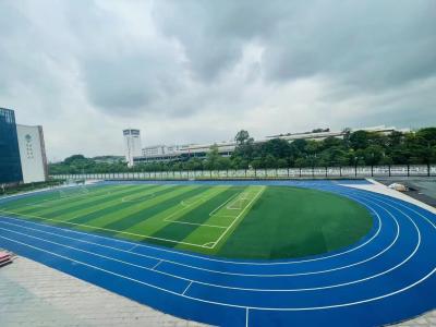 China Blaue synthetische Laufbahn/Rennstrecke aus Kunststoffkautschuk Sportplatz zu verkaufen