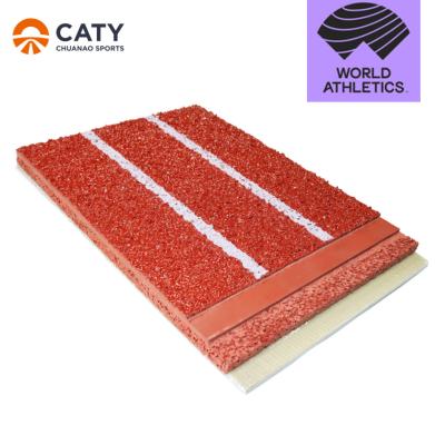 China Indoor & Outdoor 8-13mm Spray Coated Sandwich Athletic Rubber Running Track Runways For Sport Flooring Jogging Track for sale