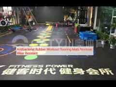 Antibacterial Rubber Workout Flooring Mats Nontoxic Wear Resistant