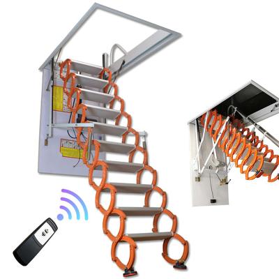 China Folding Ladders Trace Aluminum Folding Attic Ladder Ceiling Ladder Attic Ladder Electric Attic Ladder Stairs Orange for sale