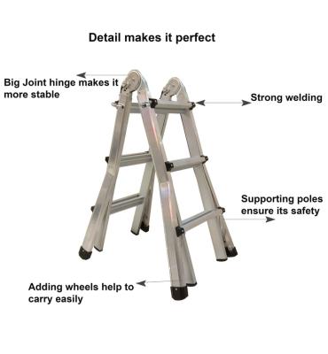 China Folding ladders extension aluminum use adjustable step ladder en131 for sale