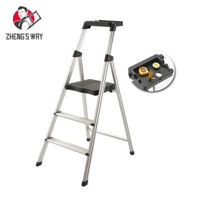 China Aluminum Folding Ladders 5 Steps Tray With Plastic Tool Tray Household Ladder for sale