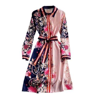 China T751 Lady Anti-Static Spring Autumn Long Sleeve Single Breasted Vestidos Elegant Plus Size Women's New Fashion Casual Party Dresses for sale