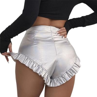 China A877 Wholesale Summer Autumn Women Breathable Shorts With Sexy PU High Waist Beach Shorts Casual for sale