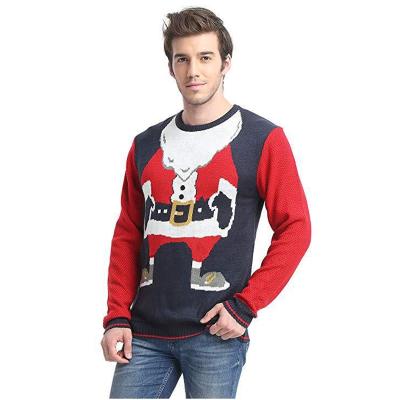 China Lovely Breathable Christmas Tree Santa Jacquard Knitted Pullover Family Christmas Couple Funny Ugly Christmas Jumper Sweater for sale