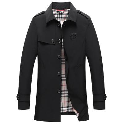 China Breathable Custom Men's Long Coat Ditch Long Coats 100% Polyester Mens Autumn Winter Long Coat Warm for sale