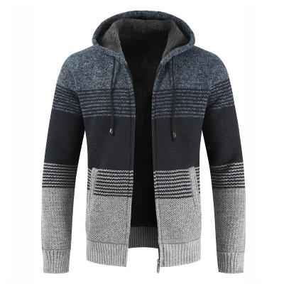 China Hooded Trend Hooded Comfortable Men's Sweater Cardigan Velvet Padded Men's Breathable Top for sale