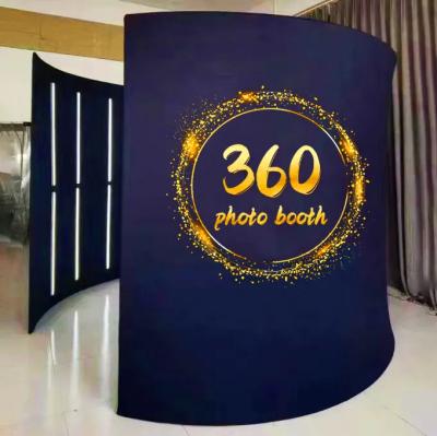 China 2023New Style Party Photo Booth Backdrop For Party Event 360 Degree Video Camera Led Lights Vogue Booth for sale