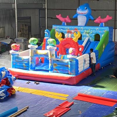 China 2023Factory Wholesale Commercial PVC Kids Bounce House With Combo Slide Castillos Juegos Inflables Water Ferris Wheel for sale