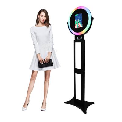 China Festival Celebration Ring Light iPad Photobooth Stand 360 Mirror Photo Booth Photo Booth Kiosk Selfie Outdoor Portable Selfie Photo Booth for sale