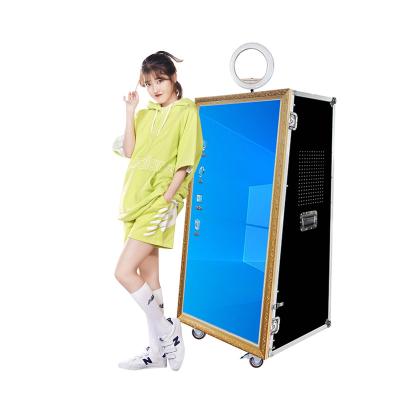 China New SDK Touch Screen Magic Mirror Photo Booth For Sale Portable Fotomation Selfie Station Photo Booth With Lights for sale