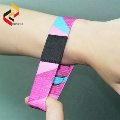 China Access Control Cheap Printed Fashion China Elastic Fabric Promotional Custom Wristband for sale