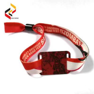 China Waterproof / Waterproof NFC Festival RFID Woven Wristband NFC213 RFID Smart Woven Wristband For Big Events for sale