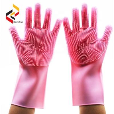 China Korea Kitchen Silicone Sponge Magic Brush Mitt Stiffened Dish Wash Mitt for sale