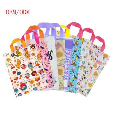 China Recyclable Wholesale Custom Shopping Package Bag Plastic Tote Bag Gift Pouch With Poly Logo for sale