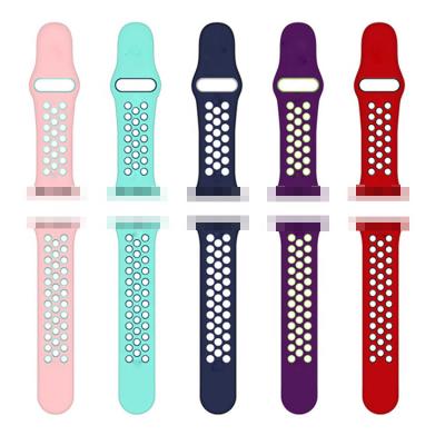 China Designer Silicone Smart Wrist Watch Bands For Apple Watch Strap Rubber Series 6 5 4 For Iphone Iwatch Strap 38 40 42 44 mm for sale