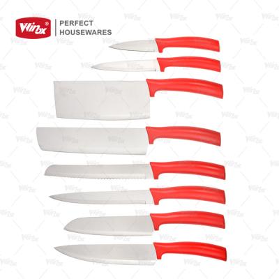 China Sustainable Winox 8 Pcs Stainless Steel Professional Kitchen Knives Set With PP Handle for sale