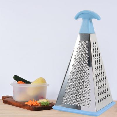 China Stainless Steel Kitchen Accessories Stainless Steel Fruit Vegetable Tools Ginger Grater Kitchen 4 Sided Grater With Non-slip Base for sale