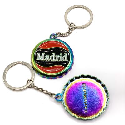 China Promotion gift hot selling 2d/3d keychains zinc alloy custom logo beer cover shaped metal key chain for sale