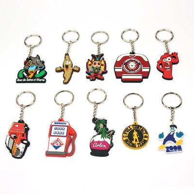 China 2023 Promotion Gift Custom OEM Logo Soft PVC 2d /3d Key Chain High Quality Soft Rubber Key Chain With Key Rings for sale