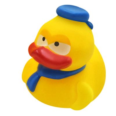 China Wholesale Soft Toy 6pcs Vinyl Rubber Bath Scarf Ducks Yellow Floating Bath With BB for sale