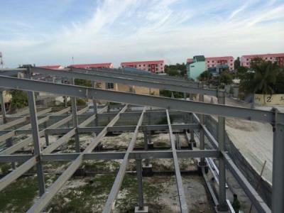 China 2 Floor Steel Framed Buildings / Warehouse Steel Structure With Alkyd Grey Paint In Maldive for sale