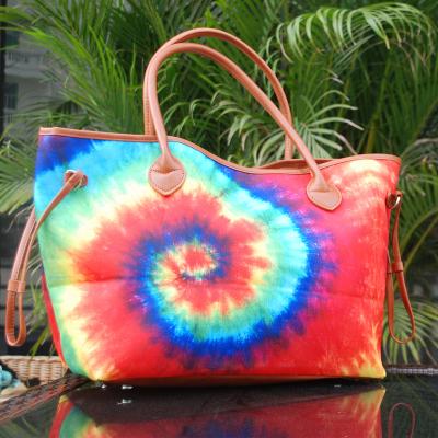 China Other USA Warehouse Designer Women's Tie Dye Tote Bag Weekender Shopping Totes Handbags For Women DOM-1021333 for sale