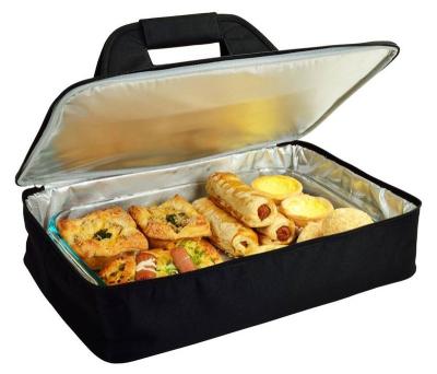 China Newest Black Insulated Lightweight Casserole Carriert Cooler Bag USA Warehouse Food Bag For Daily Use Picnic Bag DOMIL117-607 for sale