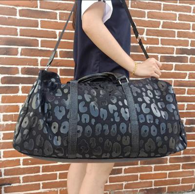 China Fashion USA Warehouse Black Leopard Travel Bag Weekend Duffel Bag With Free Shipping DOM-1021065 for sale