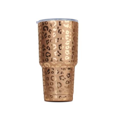 China Sublimation 30oz Rose Gold Leopard Print Stainless Steel Tumbler Viable With Free Shipping DOM-1021175 from USA Warehouse for sale