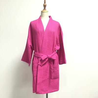 China Breathable Waffle Warehouse Waffle Robe USA Long Robe Hooded Linen Robe Bathrobe For Women DOM117-540 for sale