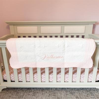 China USA Anti-Static Warehouse Personalized Monogrammed Baby Comforter Blanket Baby Shower Gift Baby Crib Blanket for sale