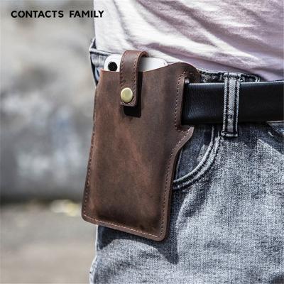 China Universal 6.7inch Under 6.7inch PU Leather Belt Pouch Cell Phone Waist Bag Anti-lost Phone Carrying Case DOM111 for sale