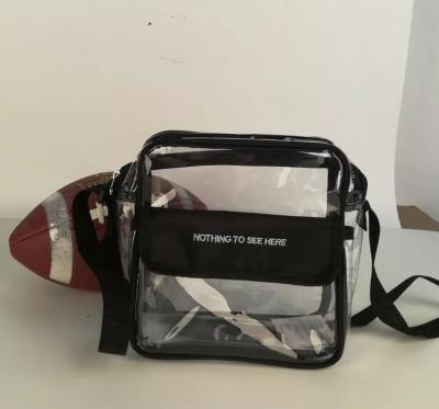 China Wholesale Waterproof Stadium Approved Clear PVC Shoulder Bag Cross Body Messenger Transparent Bag For Girl for sale